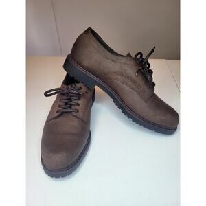 Dockers Dress Shoes Mens 7.5M Brown Suede Leather Oxford 90-4050 Academia Preppy